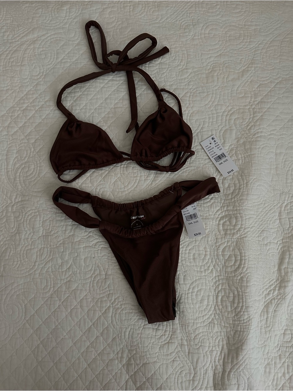PacSun Chocolate Brown Triangle Bikini Set